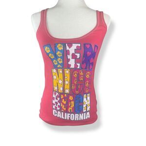 Y2K Contagious Venice Beach Womens Tank Top Fits like a Size M Colorful Beachy